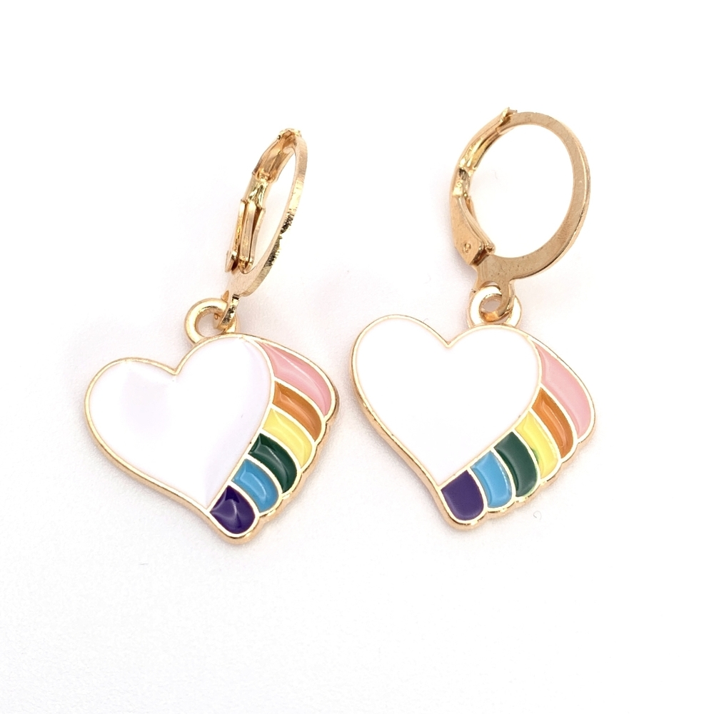 Rainbow Heart Earrings